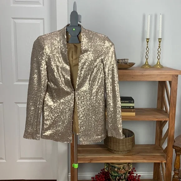 festive blazer dress Natalie Gold Sequin Blazer Mini Dress - US 2 main image 1